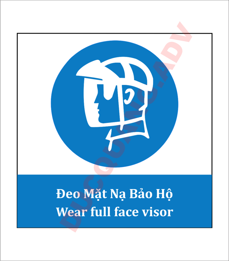 Biển báo đeo mặt nạ bảo hộ